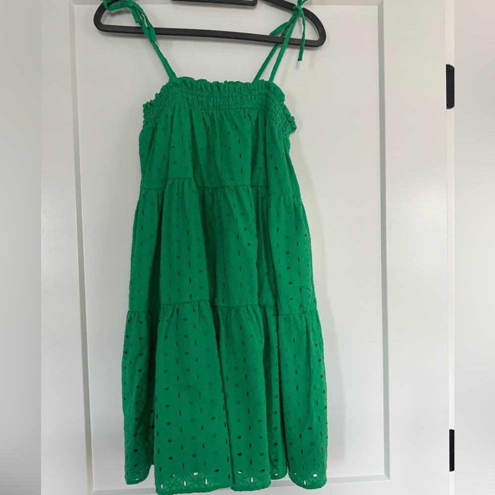 Crown & Ivy Green Pleated Sundress Sleeveless